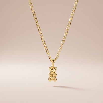 Yasbear | Der Mutmacher | Halskette mit Bärenanhänger - Gold