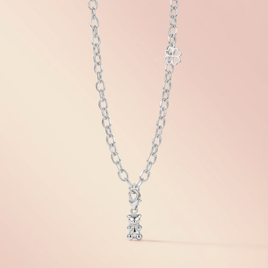 Yasbear | Der Wegbegleiter | Armkette mit Bärenanhänger - Silber