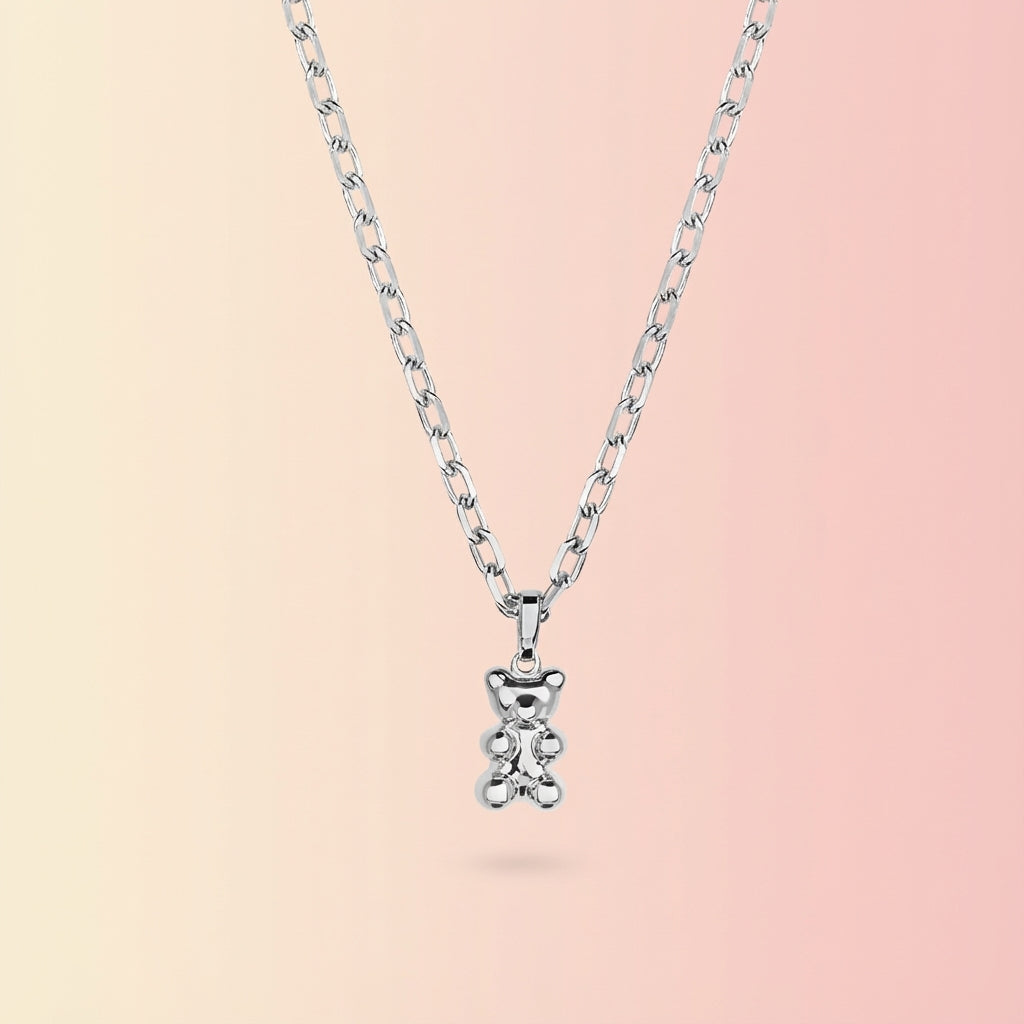 Yasbear | Der Mutmacher | Halskette mit Bärenanhänger - Silber