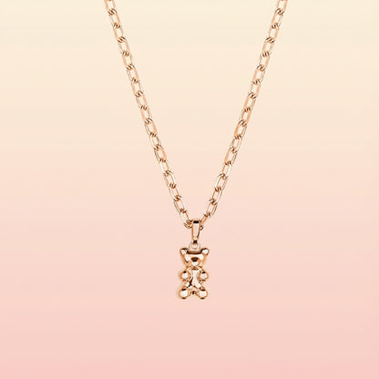 Yasbear | Der Mutmacher | Halskette mit Bärenanhänger - Rosé